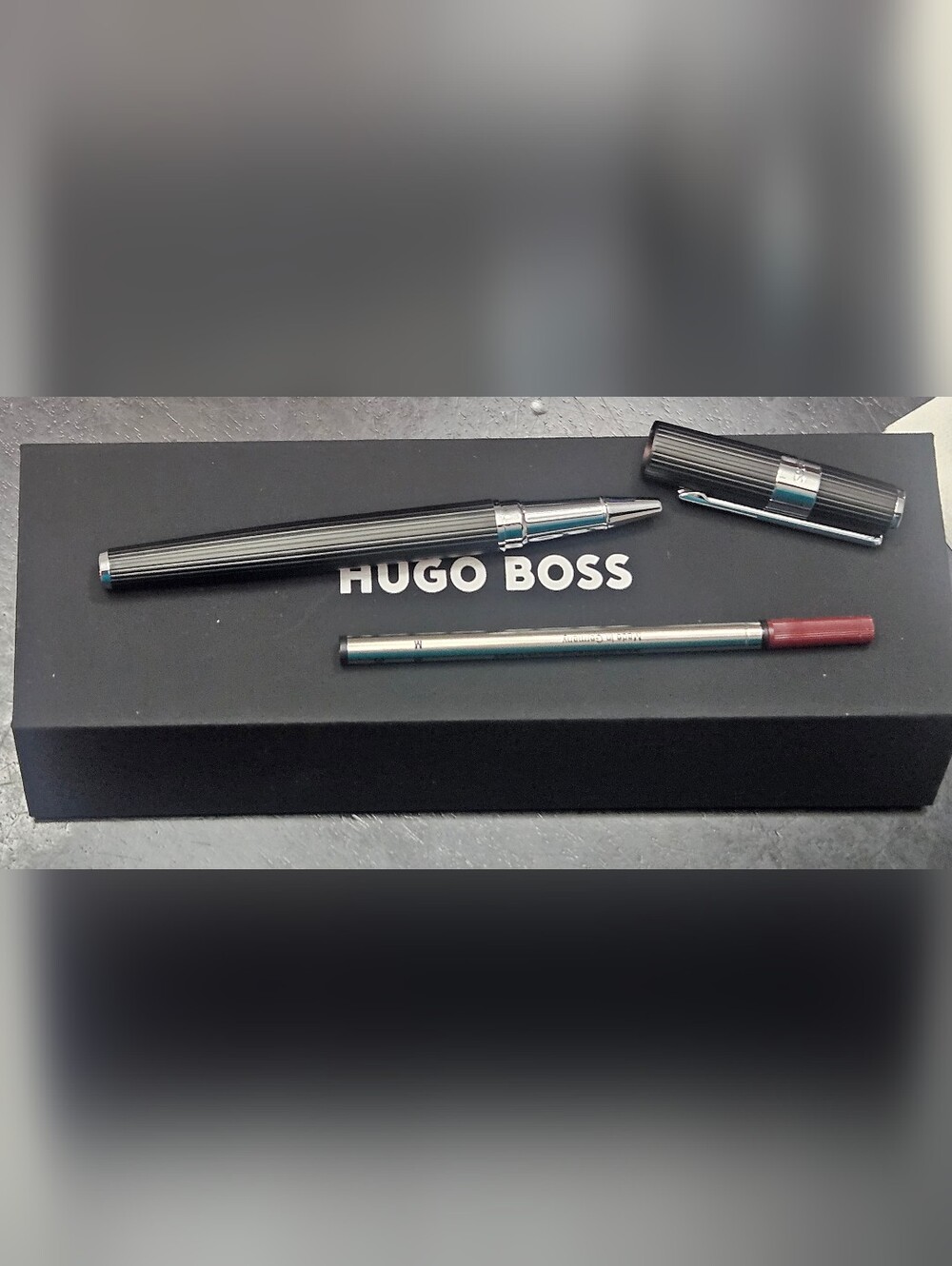 Hugo Boss Black Rollerball Gear Pinstripe Pen